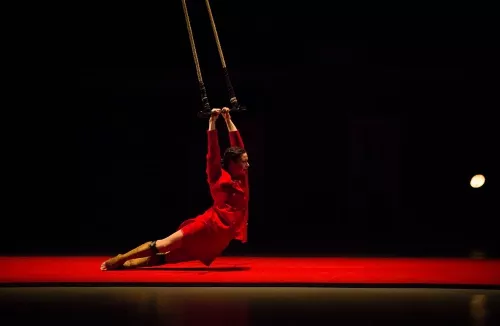 Léa Leprêtre, trapèze ballant basse hauteur, 30e promotion du Centre national des arts du cirque (Cnac) de Châlons-en-Champagne