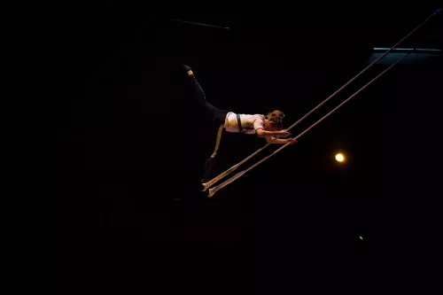 Sandra Reichenberger, trapèze ballant, 30e promotion du Centre national des arts du cirque (Cnac) de Châlons-en-Champagne