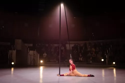 Pauline Olivier de Sardan, mât chinois, 34e promotion du Centre national des arts du cirque / CNAC de Châlons-en-Champagne
